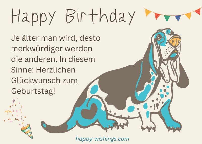Geburtstagswunsch für einen humorvollen Mann oder auch Hundeliebhaber