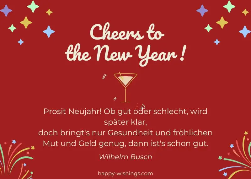 Lustiges Gedicht von Wilhelm Busch zum Neuen Jahr
