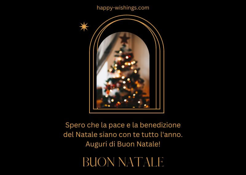 Dunkle Weihnachtskarte mit italienischem Spruch