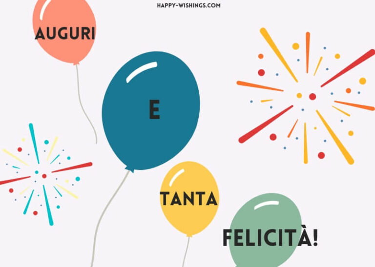 Kurzer italienischer Geburtstagswunsch auf einer Karte