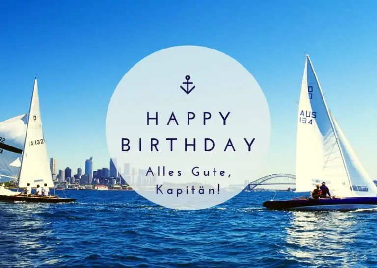 Geburtstagswunsch mit Segelbooten auf einer Geburtstagskarte
